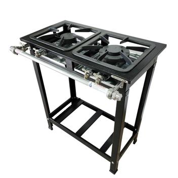 Fogão 2 Bocas Alcazon Baixa Pressão 30x30 Qd Qs Preto - Acz-002