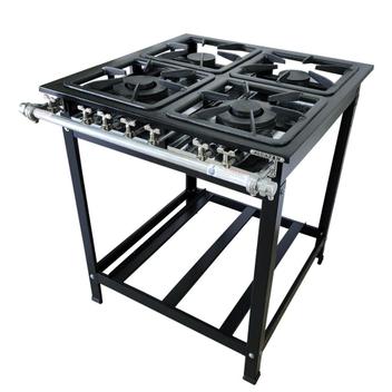 Fogão 4 Bocas Alcazon Baixa Pressão 30x30 2qd 2qs Preto - Acz-004