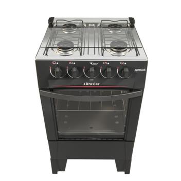 Fogão 4 Bocas Braslar New Sirius Plus Preto - Bivolt