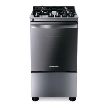 Fogão 4 Bocas Brastemp Inox Mesa em Vidro - 110v - Bfo4vbrnna