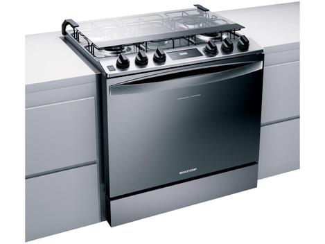 Fogão 5 Bocas de Embutir Brastemp Inox - Bivolt - Bys5pcruna