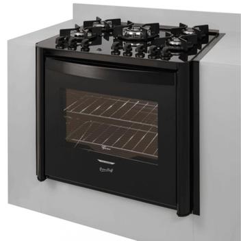 Fogão 5 Bocas de Embutir Fischer Gran Cheff Preto Mesa em Vidro - 220v - 31070-79871