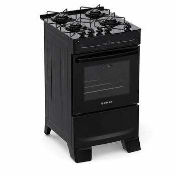 Fogão 4 Bocas Atlas Tropical Glass Preto Mesa em Vidro - Bivolt - 300001831