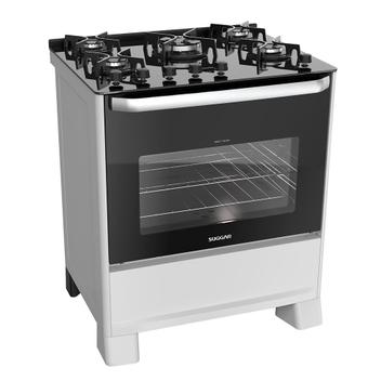 Fogão 5 Bocas Suggar Best Glass Branco Mesa em Vidro - Bivolt - Fgvbg510br