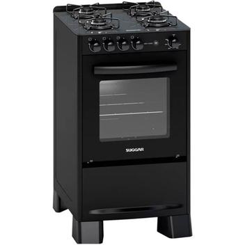 Fogão 4 Bocas Suggar Max Glass Preto Mesa em Vidro - Bivolt - Fgvmg410pt
