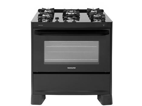 Fogão 5 Bocas Suggar Max Glass Preto Mesa em Vidro - Bivolt - Fgvmg510pt