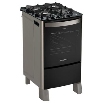 Fogão 4 Bocas Esmaltec Esmeralda Glass Gourmet Inox Mesa em Vidro - Bivolt - 4089