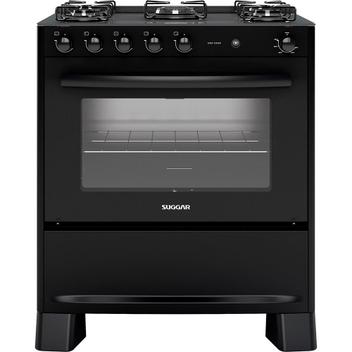 Fogão 5 Bocas Suggar Neo Cook Preto Mesa em Vidro - Bivolt - Fgv510pt