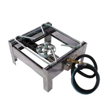 Fogão Fogareiro Portátil Inox Alta Pressão 1 Boca + Kit Gás Incluso ...