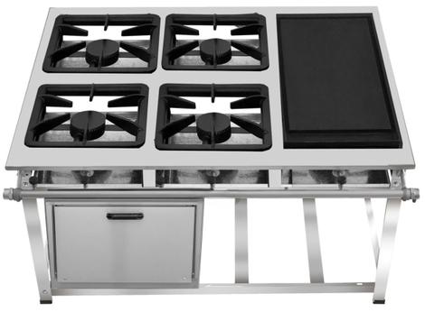 Fogão 4 Bocas Mr Fogões Industrial Com Forno e Chapa Inox