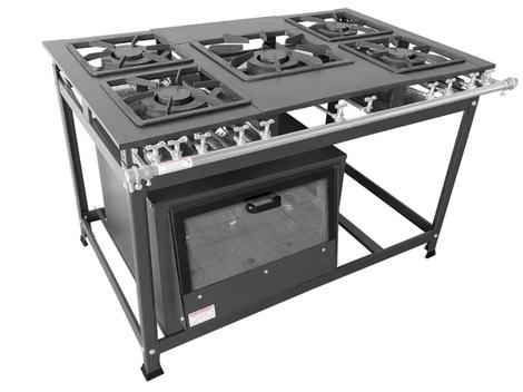 Fogão 5 Bocas Mr Fogões Industrial Com Forno Preto
