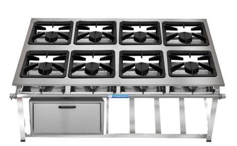 Fogão 8 Bocas Leona P8 C/ Forno Inox