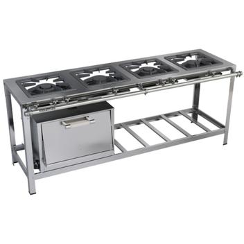 Fogão 4 Bocas Metalmaq Stori Premium 40x40 P6,5 C/ Forno Cinza - M12