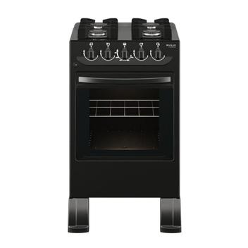 Fogão 4 Bocas Braslar Carina Preto Mesa em Vidro - Bivolt