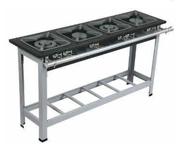 Fogão 4 Bocas Metalmaq Stori Premium 30x30 B. Pressão P6,5 304 Cinza - M8