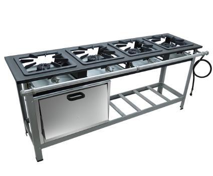 Fogão 4 Bocas Metalmaq Stori Premium 40x40 A. Pressão P9 Cinza - M12