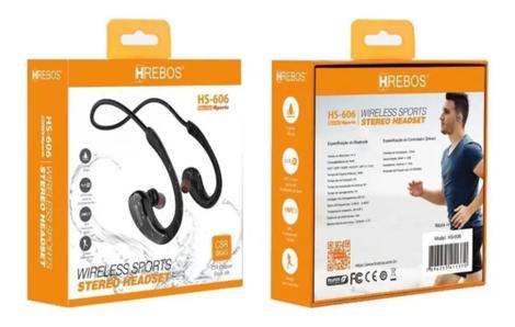 Fone de Ouvido Bluetooth Wireless Stereo Hrebos Hs-606