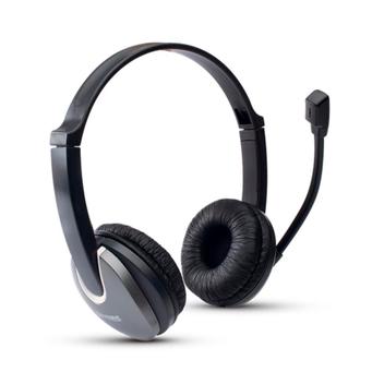 Fone de Ouvido Headset Preto e Prata Maxprint 608494
