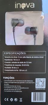 Fone de Ouvido Original Estéreo Inova Fon-8696