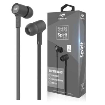 Fone de Ouvido Intra-auricular Spirit Preto C3tech Ep-05bk