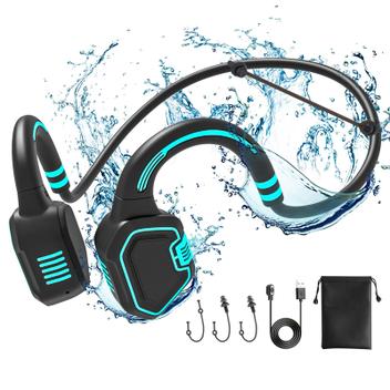 Fones de ouvido de natação à prova d'água FJX Bone Conduction Blue ...