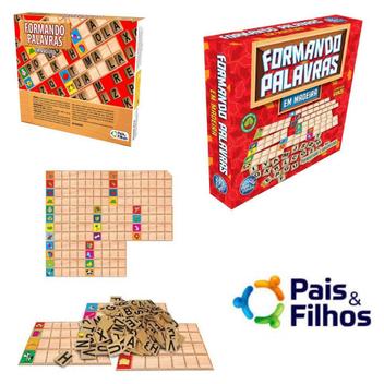 Jogo Formando Palavras Educativo Alfabetização Mdf Criança - Pais e Filhos  - Jogos Educativos - Magazine Luiza