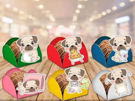 forminhas pugs - 100 forminhas - Papelaria personalizada - Forminha