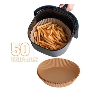 Kit 50 Forma Forminha De Papel Para Air Fryer Tapete Descartável