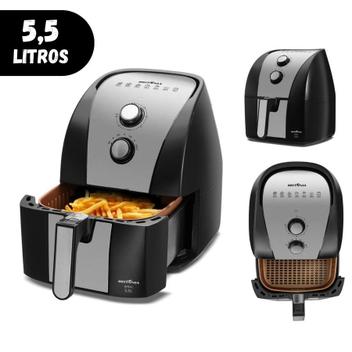 Fritadeira Air Fryer Preta 5,5 Litros Tamanho Família 1500W ...