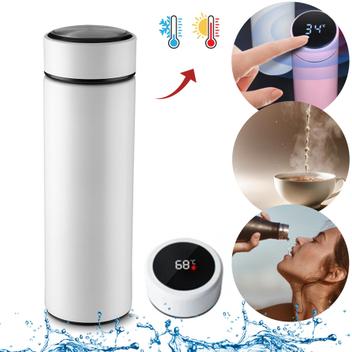 Garrafa Térmica Em Aço Inox Temperatura Digital Led 500ml - EM CASA TEM ...