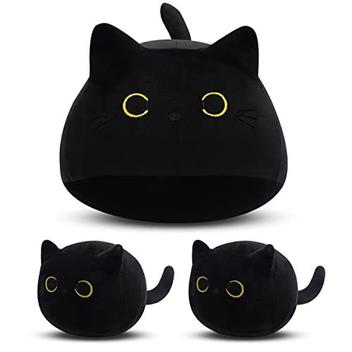 Gato preto de pelúcia gato preto animais de pelúcia, 3pcs kawaii