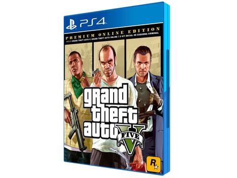 Grand Theft Auto V GTA 5 Premium Online Edition - PS4 - Game Games