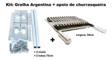 Churrasqueira Inox Com Grelha Argentina C Pernas de Apoio - INOX