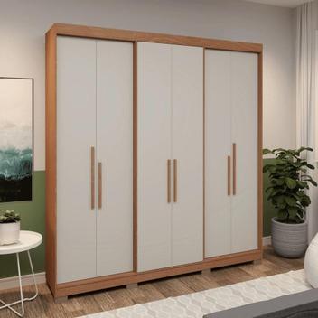 Guarda roupa 1804 6p abrir 3 em 1 carvalho vermontt of white s
