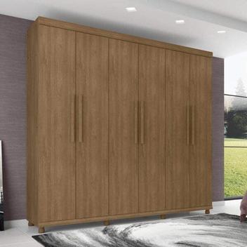 Guarda-Roupa 6 Portas 3 Gavetas Genova Móveis Lanza - Corrediça