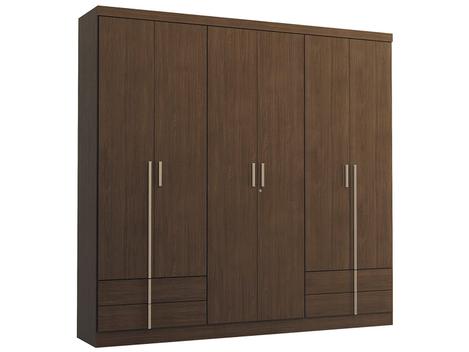 【Gojappe】70Φ用3枚蓋32-56 Guarda-roupa Casal 6 Portas - 4 Gavetas Kappesberg Aspen - Guarda