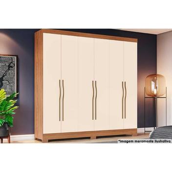 Guarda Roupa Casal 6 Portas e 2 Gavetas c/ Pés Briz B368 Nature