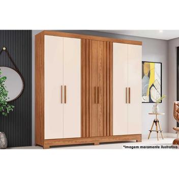 Guarda Roupa Casal 6 Portas e 3 Gavetas c/ Pés Briz B367 Nature