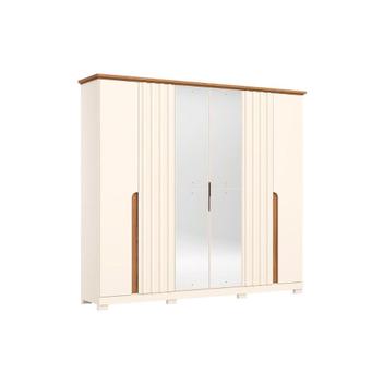 Guarda Roupa Casal 6 Portas e 6 Gavetas Napoli Off White/Nature
