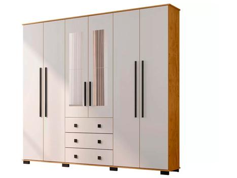 Guarda Roupa Casal Espelho 6 Portas 3 Gavetas EB23063 Araplac