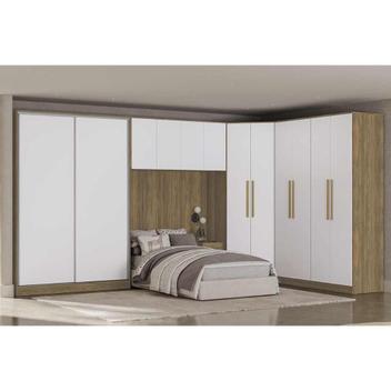 Guarda Roupa Closet Casal Adapt 5 Peças (2 Armários + 1 Ponte Aérea + 1 ...