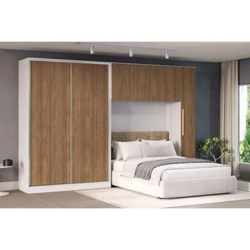 Guarda Roupa Closet Casal Adapt 5 Peças (2 Armários + 1 Ponte Aérea + 2 ...
