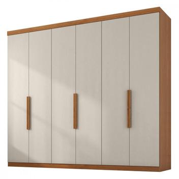 Guarda Roupa de Casal Evidence Plus II 6 Portas Cinamomo e Areia