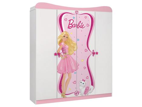 Guarda-Roupa Barbie 4 Portas Star Branco e Rosa Pura Magia - Compre Agora