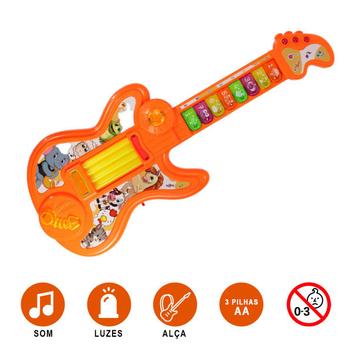 Guitarra Animal Seu Lobato Com Teclado Piano Musical Brinquedo
