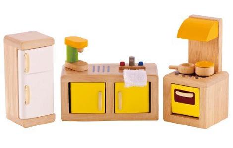 Doll house with kitchen cheap set