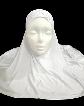 Scialle Donna Hijab Amira &ndash; Turbante Islamico In Pizzo, Nero, Autunno Inverno