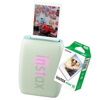 Impressora Fotográfica Fujifilm Instax 3 Verde Transferência Térmica Colorida Usb e Wi-fi Bivolt
