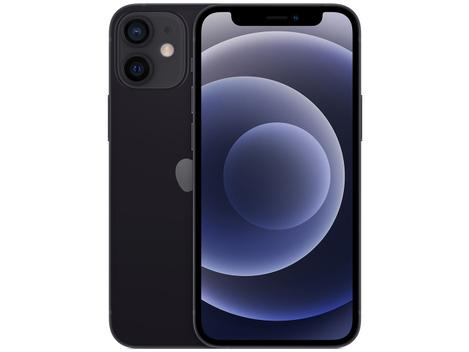 iPhone 12 Mini Apple 256GB Preto 5,4” - Câm. Dupla 12MP iOS