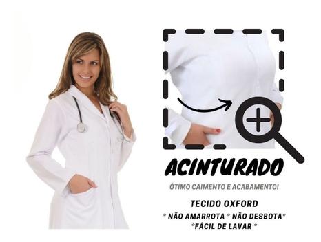 Jaleco Feminino Acinturado Abertura Italiana 200002 Preto - Clara Arruda -  Jaleco Médico / Hospitalar - Magazine Luiza